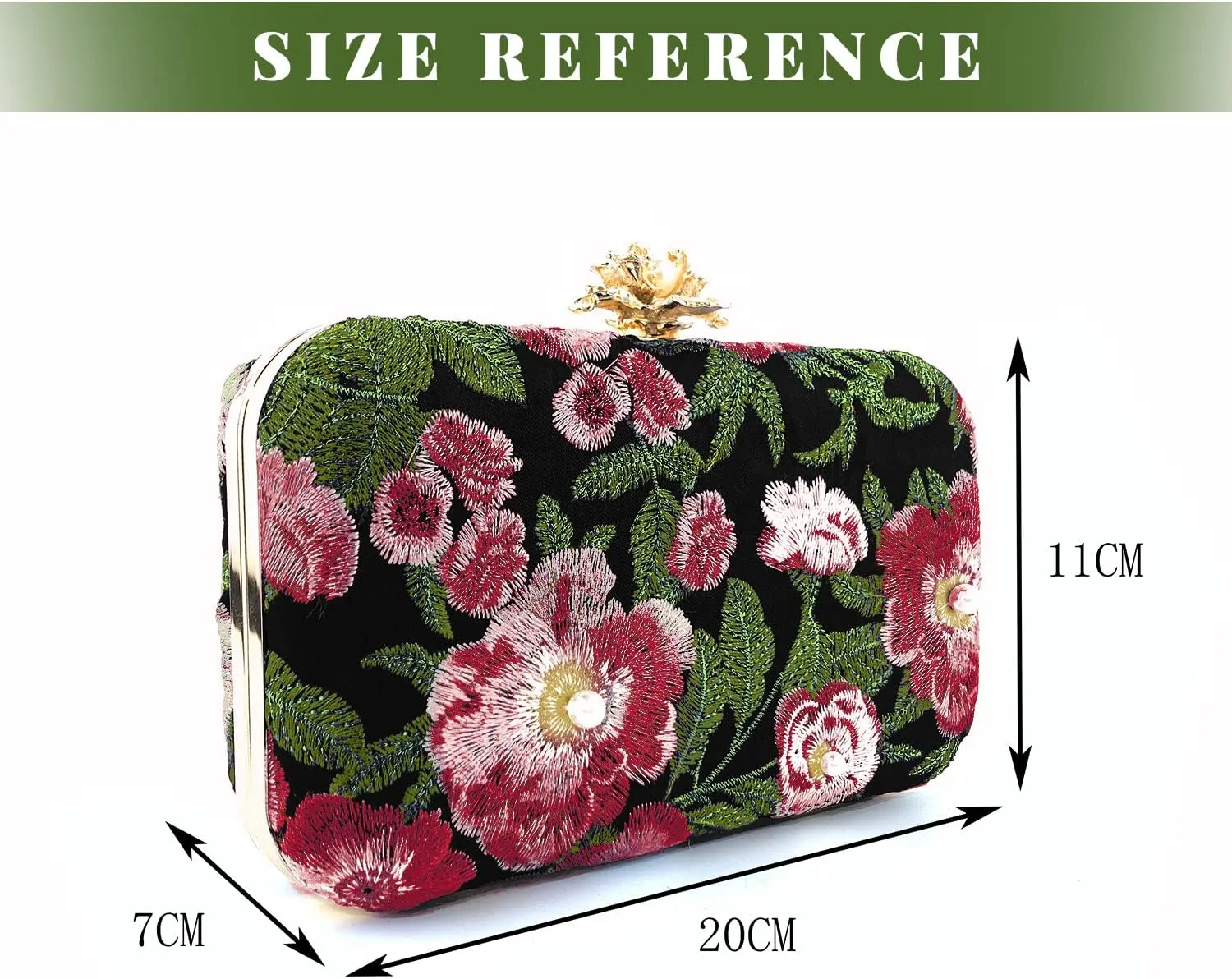 Lanpet Women's Embroidery Beaded Clutch Evening Bags Vintage Purses for Formal Party Wedding