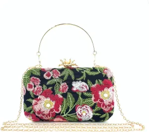 Lanpet Women's Embroidery Beaded Clutch Evening Bags Vintage Purses for Formal Party Wedding