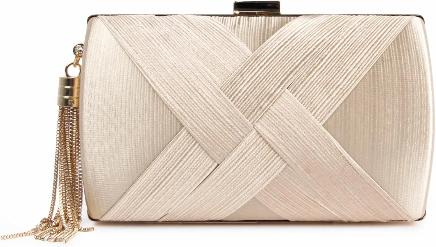 Lanpet Women's Evening Clutch Bags Silk Satin Party Handbags Bridal Wedding Purses with Tassel Pendant