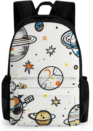 Laptop Backpack for Men Women Graffiti Astronaut Spacecraft Backpack Casual Bag Travel Backpack Simple Bag for Hiking