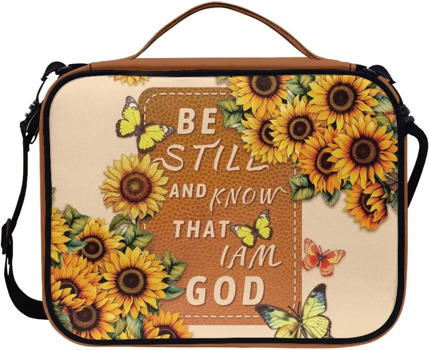 Large Bible Bag Bible Case for Women Bible Cover Case Bible Covers with Shoulder Strap Church Bag Christian Print
