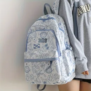 Large Capacity Graffiti Backpack for Women, College Students, Travel
