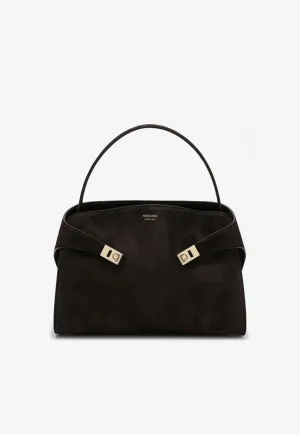Large Hug Suede Shoulder Bag