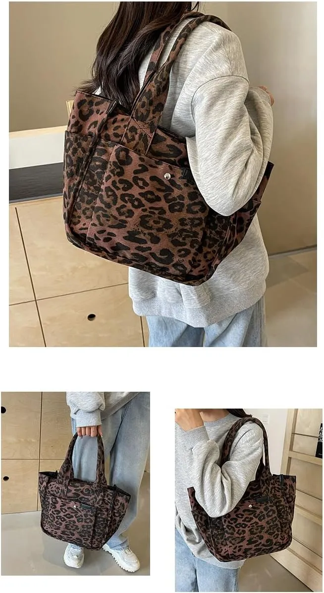 Large Leopard Print Bag Leopard Print Tote Bags For Women Large-capacity Bag Single-shoulder Sag For Women