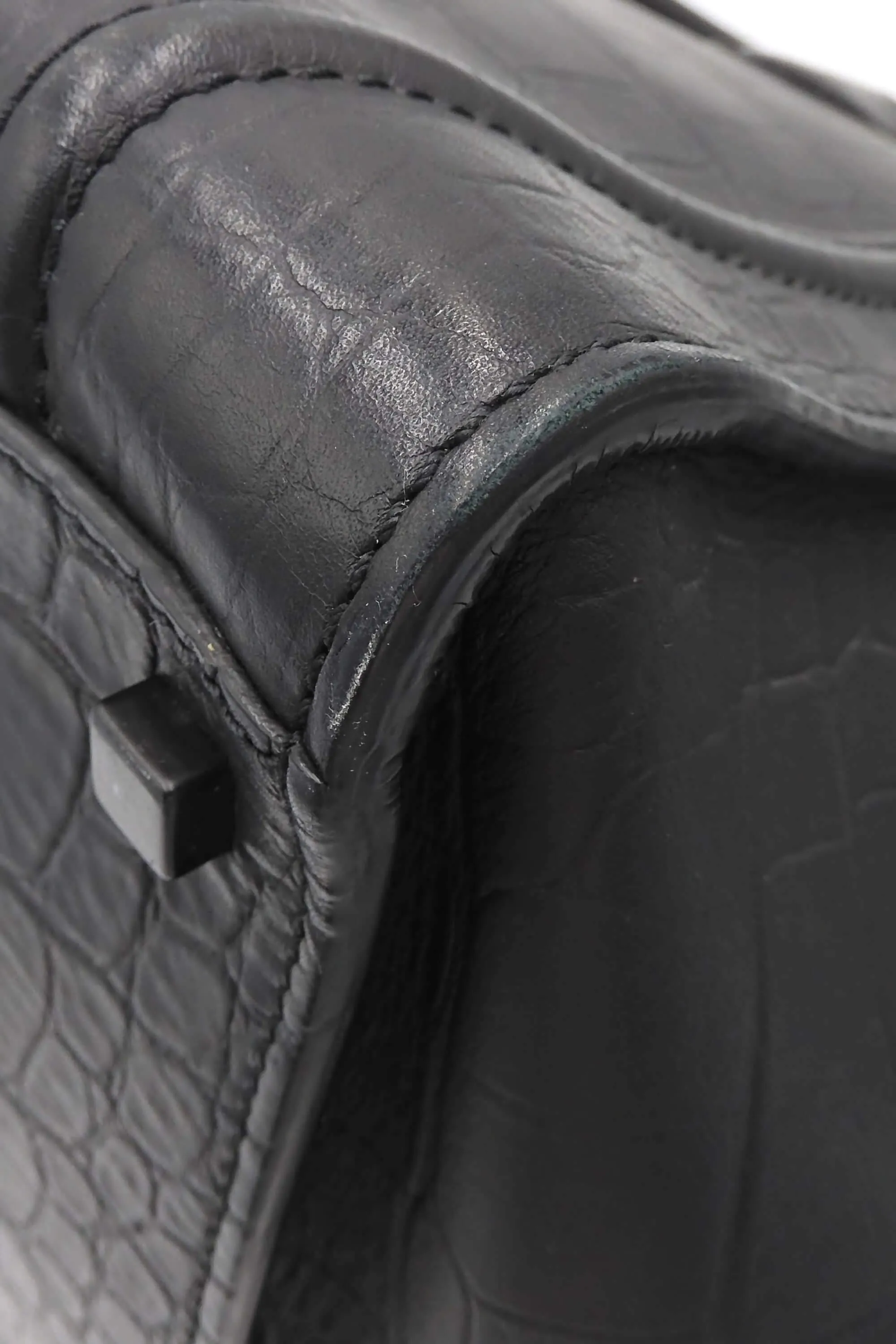 Large Phantom Black Crocodile Embossed
