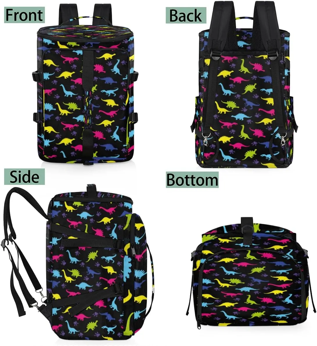 Large Sports Gym Bag With Shoe & Laptop Compartment 47L Waterproof Travel Duffel Bags for Men Women Rainbow Dinosaur Luggage Backpack Duffle Bag