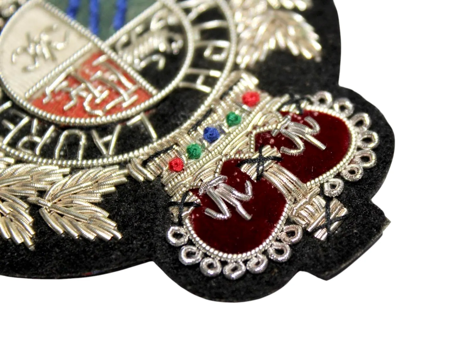 Lauren Hand-Embroidered Crest Patch on Black Felt – Perfect for Blazers, Jackets, and T-Shirts