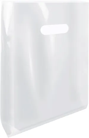 LazyMe Merchandise Bags, Clear Plastic Bags with Die Cut Handles for Small Business, Gift, Boutique and Trade Show, 11x15 Inches (100pcs)