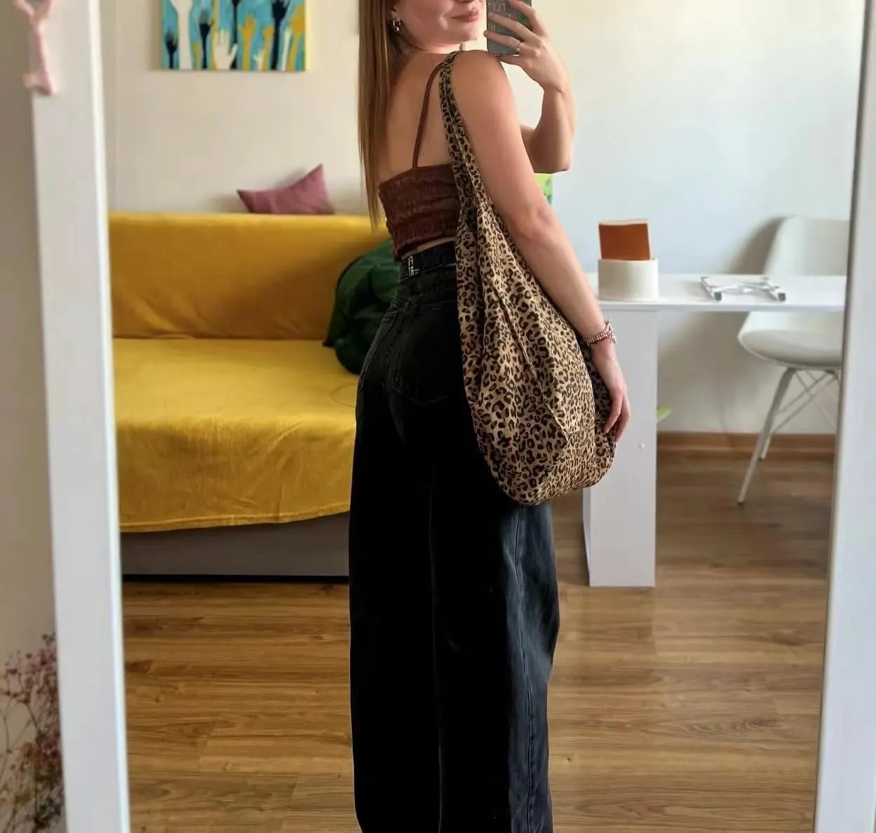 Leopard Print Tote Bags For Women Large-capacity Bag Single-shoulder Sag For Women Large Leopard Print Bag