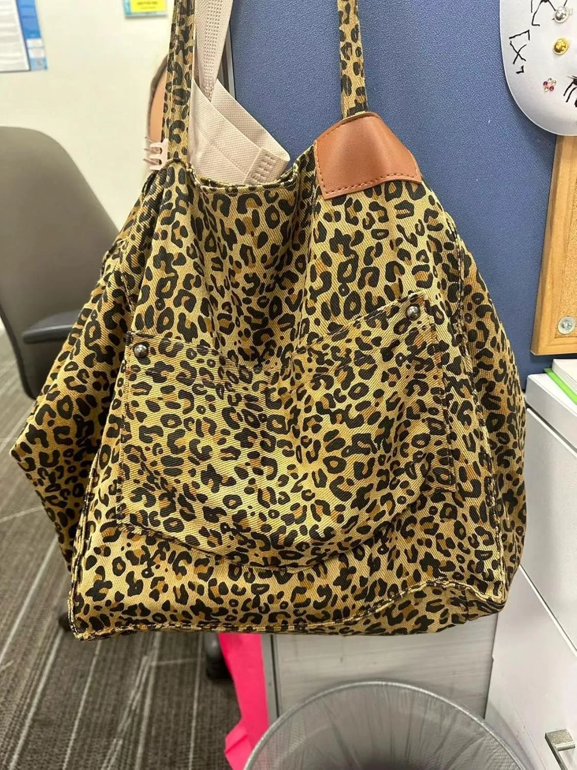Leopard Print Tote Bags For Women Large-capacity Bag Single-shoulder Sag For Women Large Leopard Print Bag
