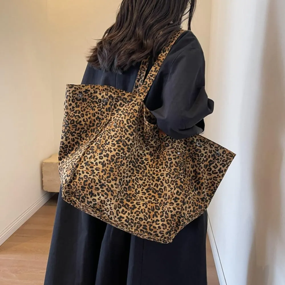 Leopard Print Tote Bags For Women Large-capacity Bag Single-shoulder Sag For Women Large Leopard Print Bag