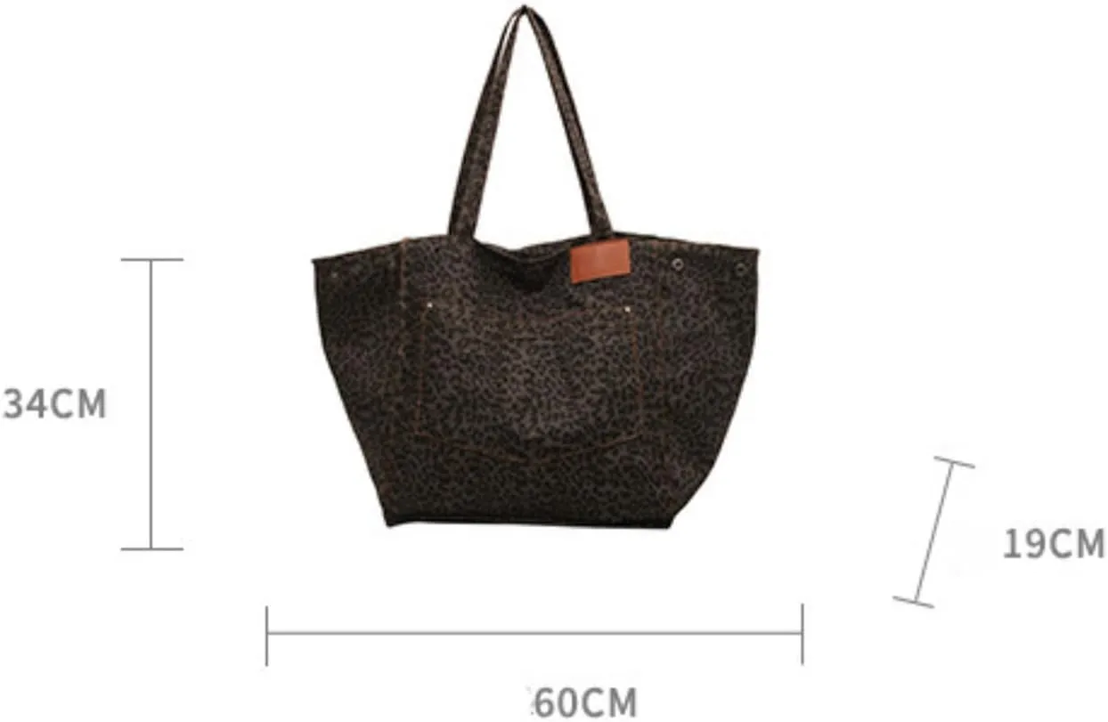 Leopard Print Tote Bags For Women Large-capacity Bag Single-shoulder Sag For Women Large Leopard Print Bag
