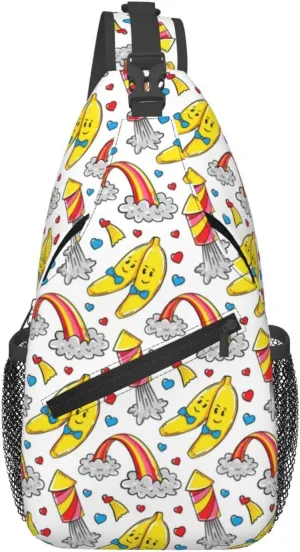 LGBT Gay Pride Love Rainbow Heart Crossbody Bag Adjustable Sling Bag Casual Chest Bags Travel Shoulder Backpack