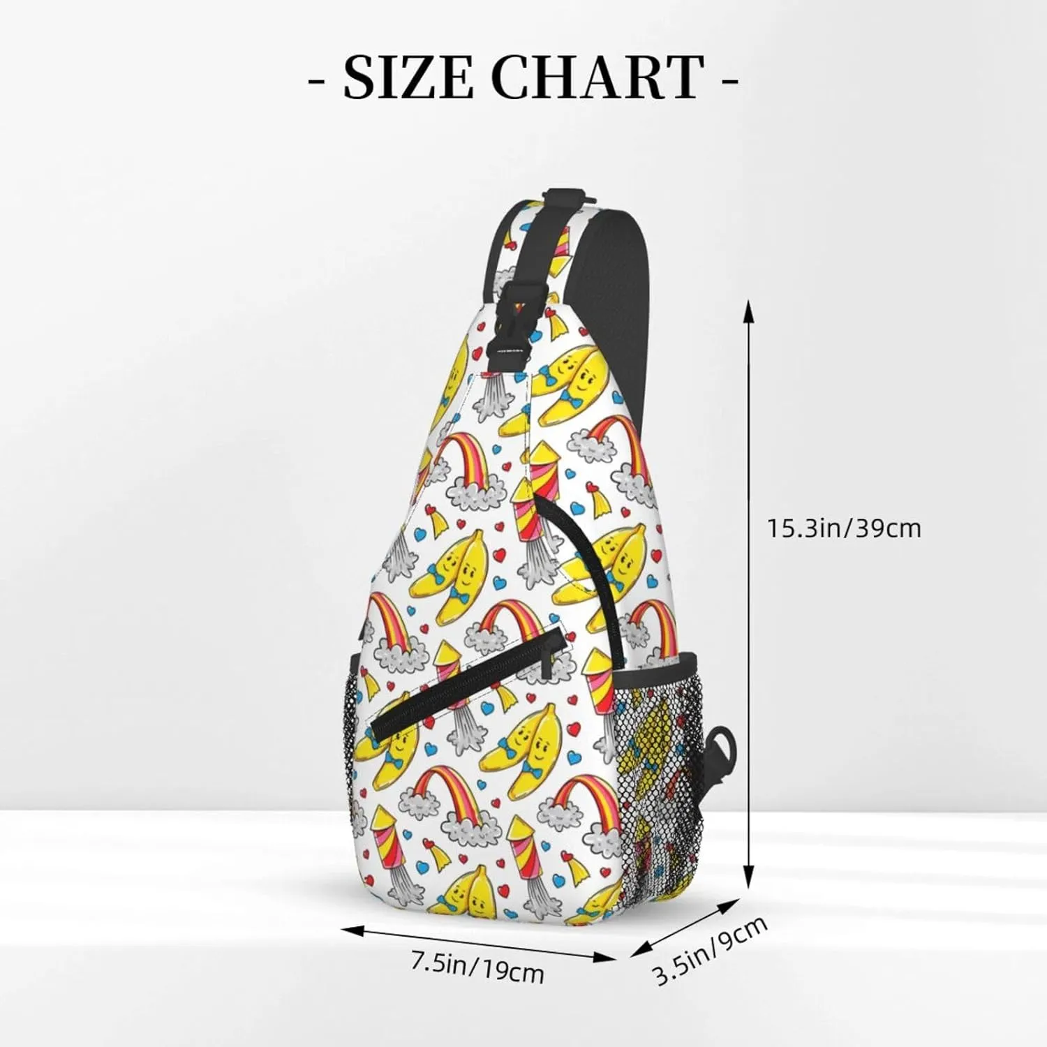 LGBT Gay Pride Love Rainbow Heart Crossbody Bag Adjustable Sling Bag Casual Chest Bags Travel Shoulder Backpack