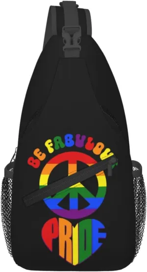 LGBT Gay Pride Sunflower Rainbow Love Crossbody Bag Adjustable Sling Bag Casual Chest Bags Travel Shoulder Backpack