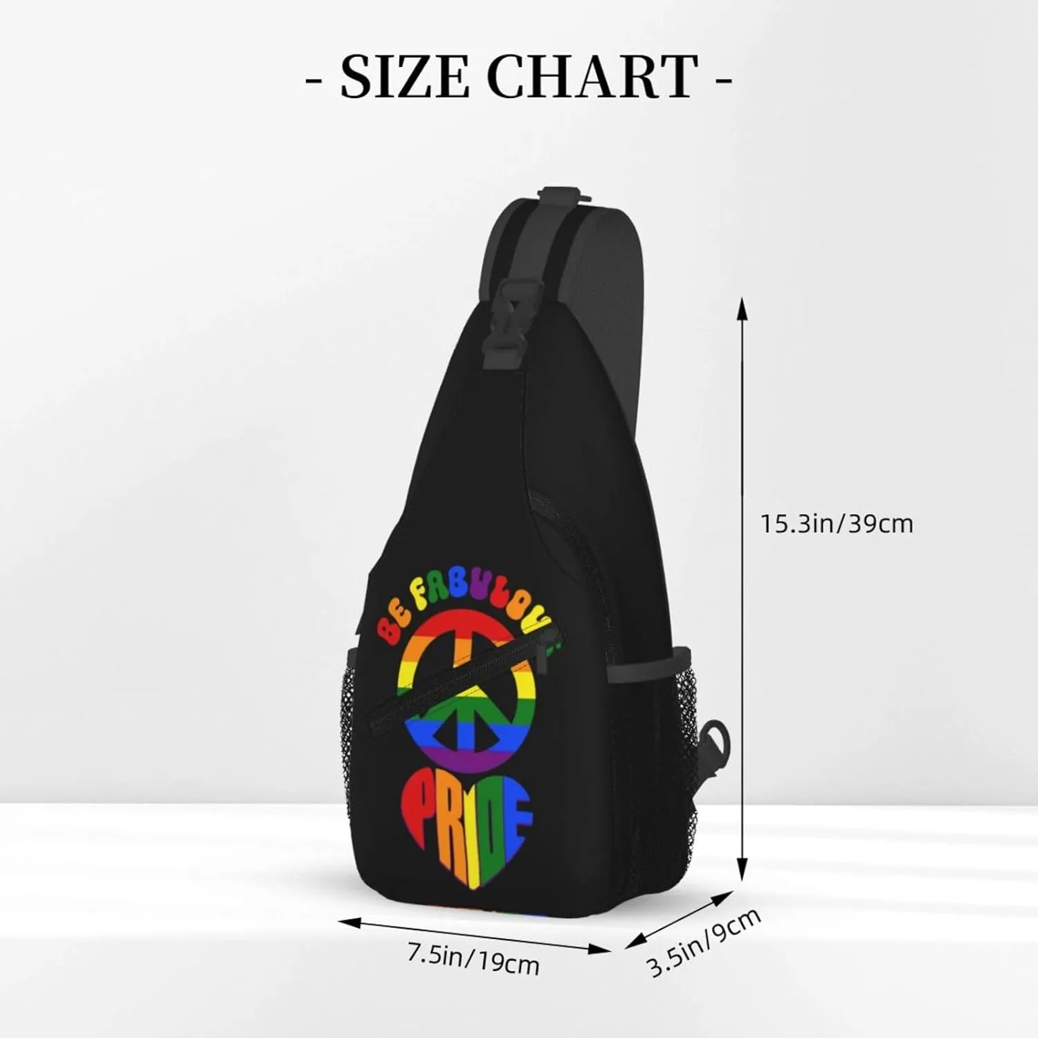 LGBT Gay Pride Sunflower Rainbow Love Crossbody Bag Adjustable Sling Bag Casual Chest Bags Travel Shoulder Backpack