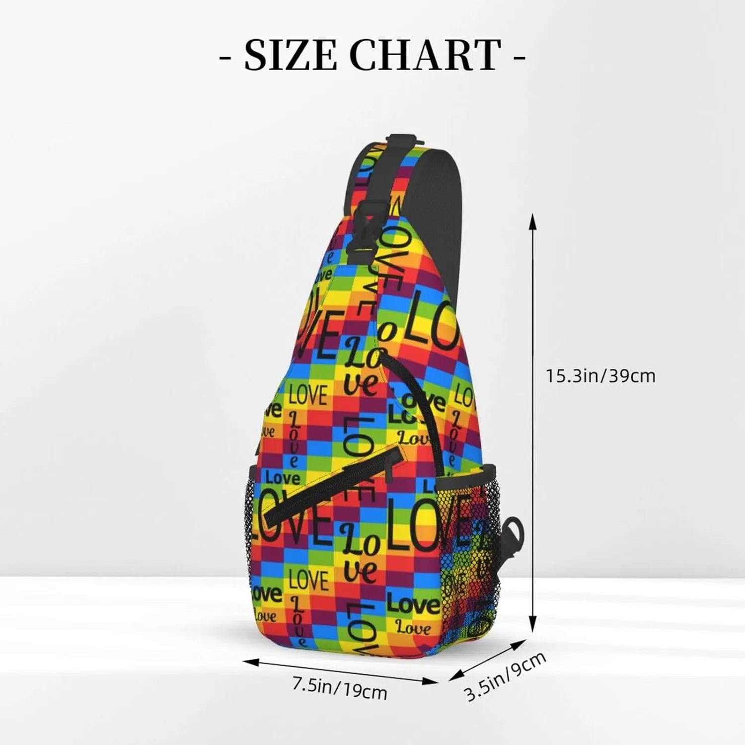 LGBT Gay Pride Sunflower Rainbow Love Crossbody Bag Adjustable Sling Bag Casual Chest Bags Travel Shoulder Backpack