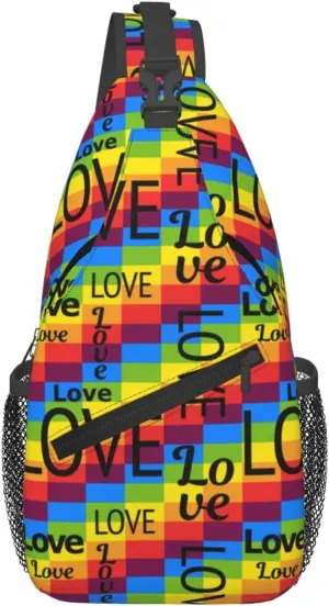 LGBT Gay Pride Sunflower Rainbow Love Crossbody Bag Adjustable Sling Bag Casual Chest Bags Travel Shoulder Backpack