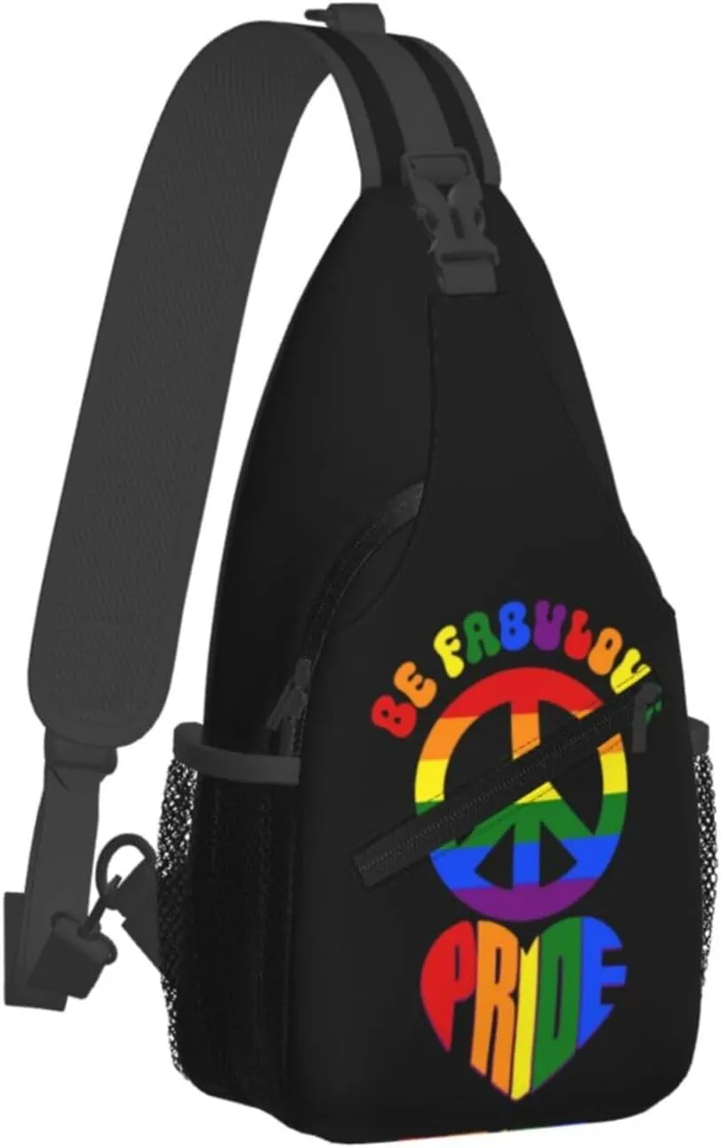 LGBT Gay Pride Sunflower Rainbow Love Crossbody Bag Adjustable Sling Bag Casual Chest Bags Travel Shoulder Backpack