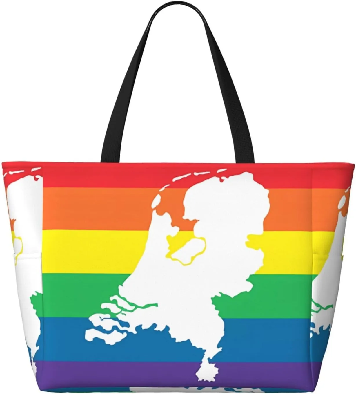 LGBT Pride Rainbow Gay Frog Large Capacity Travel Bag Lightweight Shopping Handbag Beach Tote Bags Casual Work Bag
