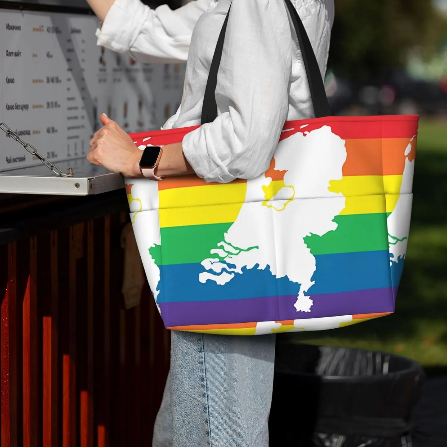 LGBT Pride Rainbow Gay Frog Large Capacity Travel Bag Lightweight Shopping Handbag Beach Tote Bags Casual Work Bag