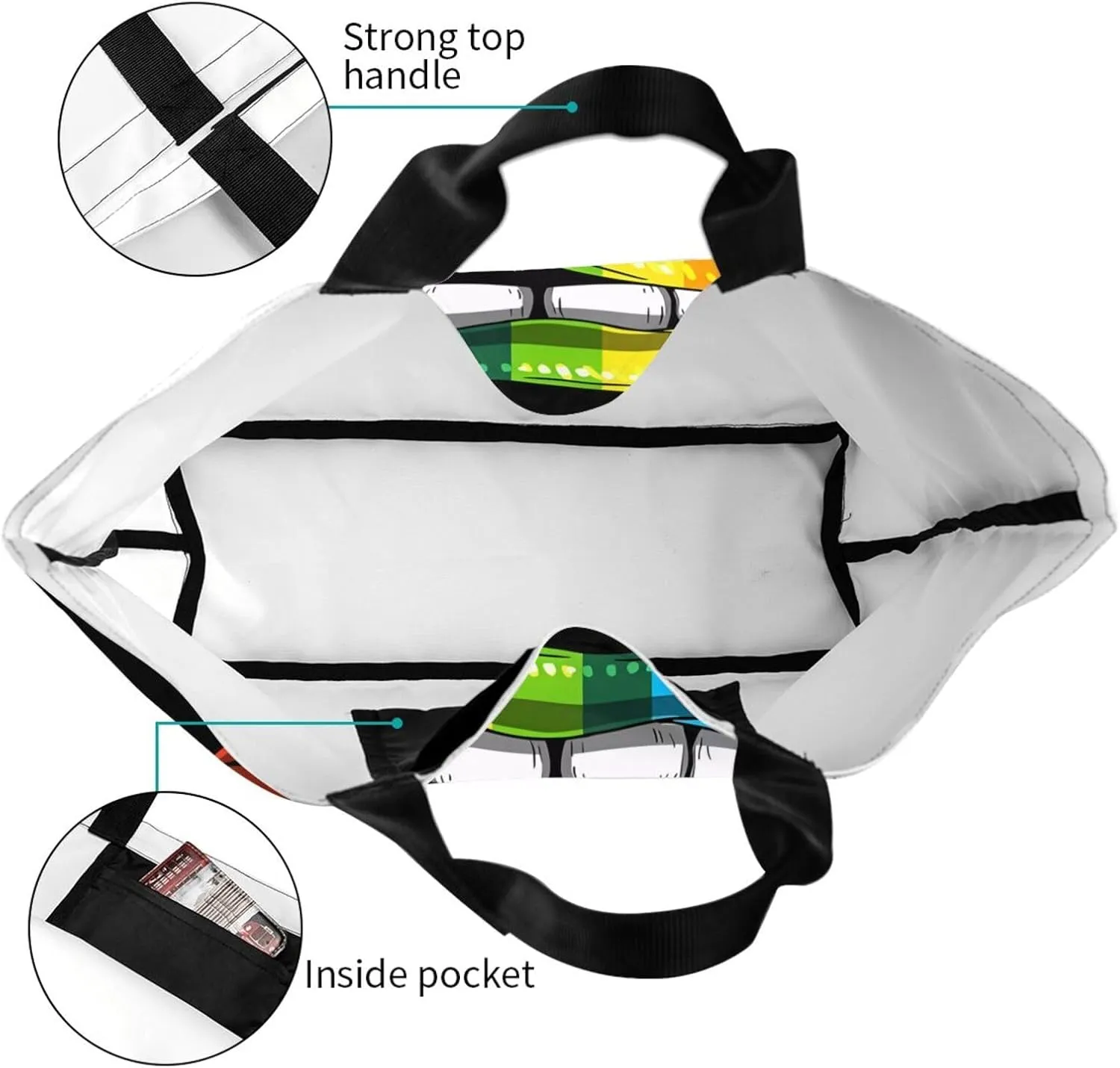 LGBT Pride Rainbow Gay Lip Lesbian Women's Tote Bag Large Capacity Single Shoulder Bags Handbag for Shopping Work