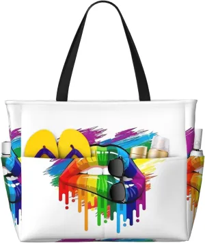 LGBT Pride Rainbow Gay proud Large Capacity Travel Bag Lightweight Shopping Handbag Beach Tote Bags Work Bag