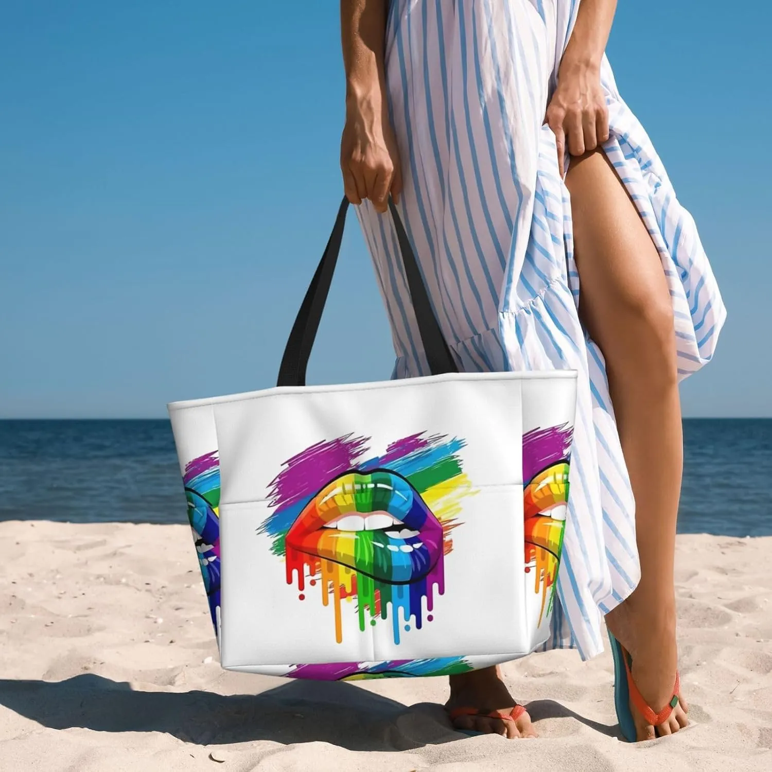 LGBT Pride Rainbow Gay proud Large Capacity Travel Bag Lightweight Shopping Handbag Beach Tote Bags Work Bag
