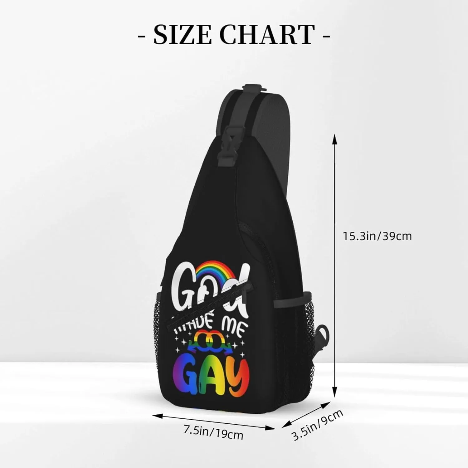 LGBT Rainbow Gay Pride Flag Handshake Love Pride Day Crossbody Bag Sling Bag Chest Bags Travel Shoulder Backpack