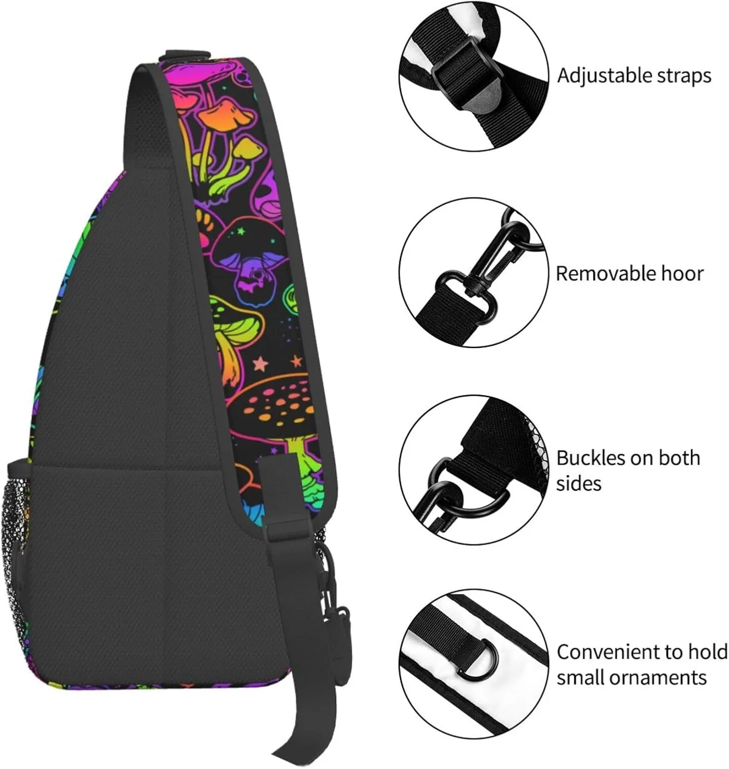 LGBT Rainbow Gay Pride Flag Handshake Love Pride Day Crossbody Bag Sling Bag Chest Bags Travel Shoulder Backpack