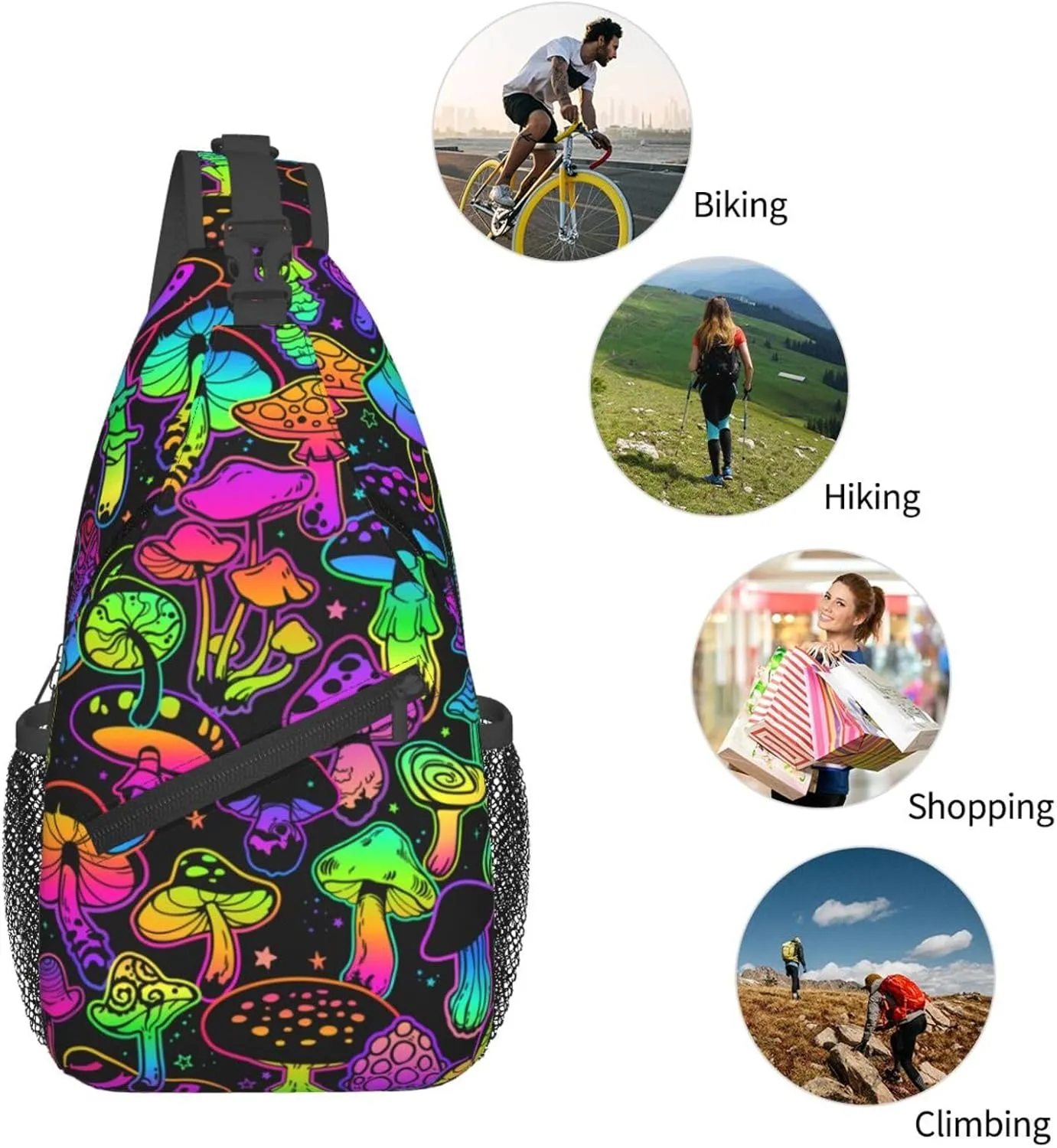 LGBT Rainbow Gay Pride Flag Handshake Love Pride Day Crossbody Bag Sling Bag Chest Bags Travel Shoulder Backpack