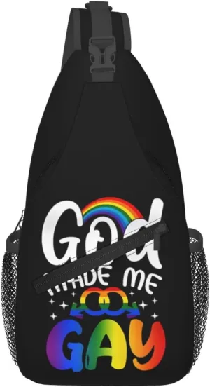 LGBT Rainbow Gay Pride Flag Handshake Love Pride Day Crossbody Bag Sling Bag Chest Bags Travel Shoulder Backpack