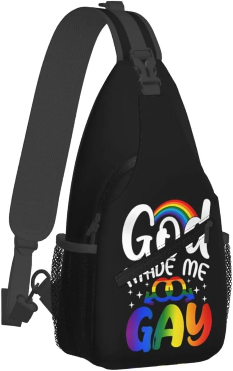 LGBT Rainbow Gay Pride Flag Handshake Love Pride Day Crossbody Bag Sling Bag Chest Bags Travel Shoulder Backpack
