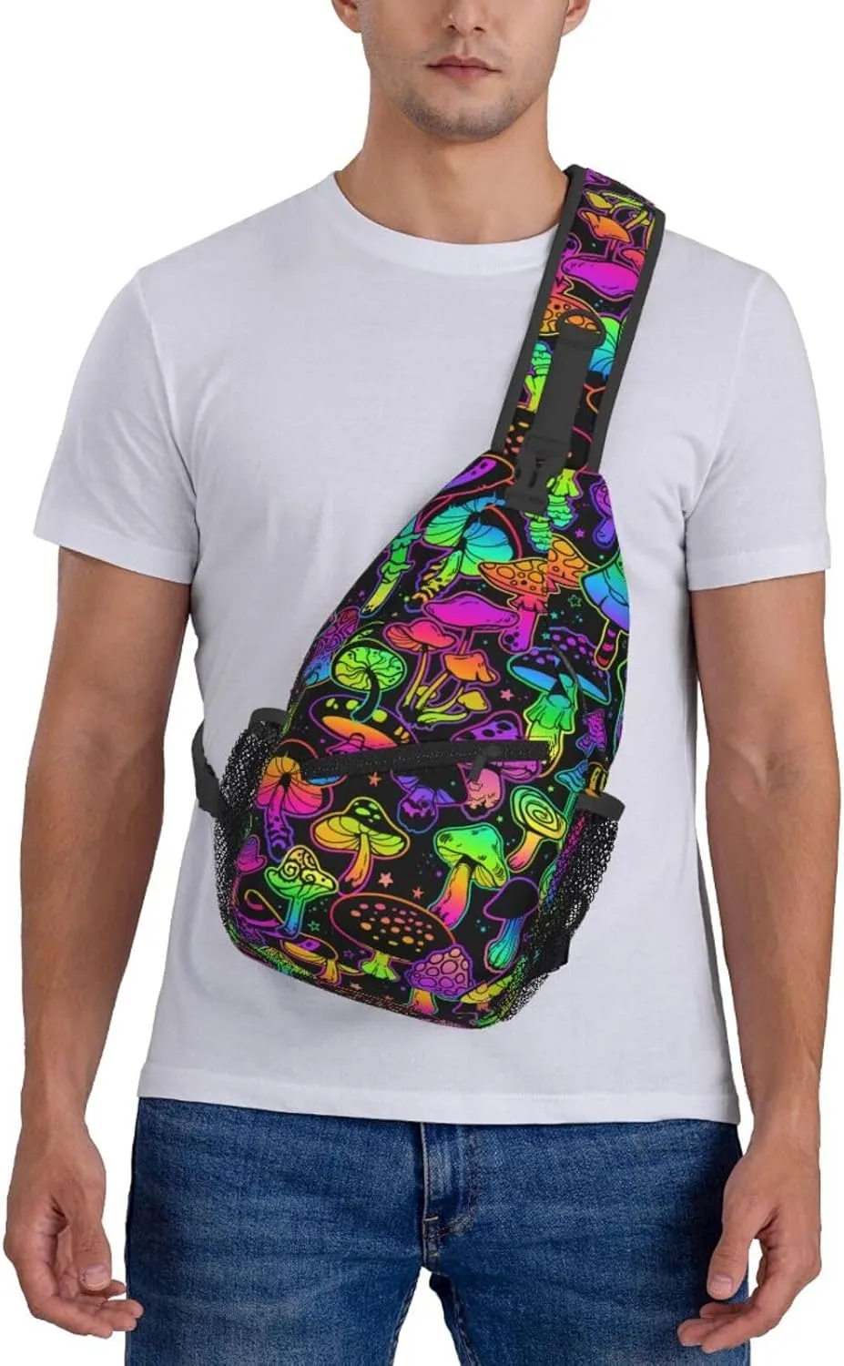 LGBT Rainbow Gay Pride Flag Handshake Love Pride Day Crossbody Bag Sling Bag Chest Bags Travel Shoulder Backpack