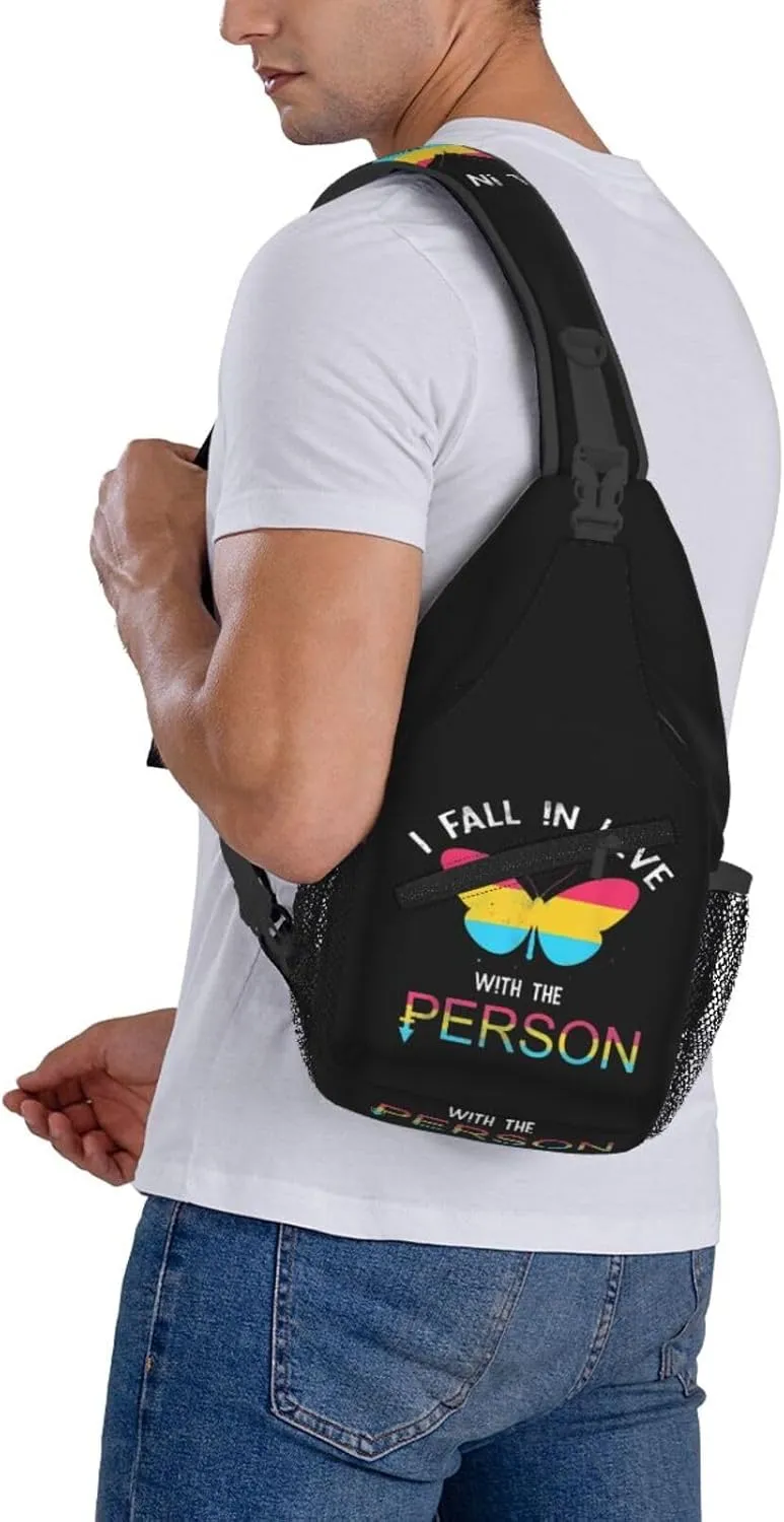 LGBT Rainbow Gay Pride Flag Handshake Love Pride Day Crossbody Bag Sling Bag Chest Bags Travel Shoulder Backpack
