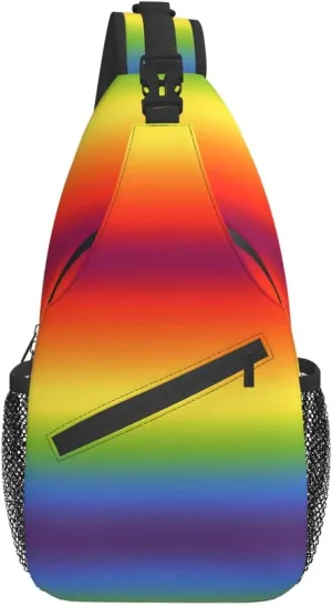 LGBT Sling Bag Crossbody Chest Daypack Casual Backpack Rainbow Animal Shoulder Bag For Travel Hiking Shopping