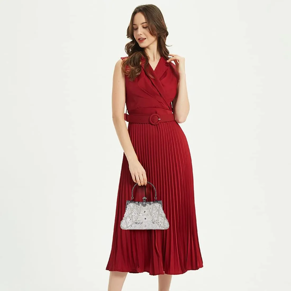 LIFEWISH 1920s Evening bags Unique Sequin Beaded Clutch Purses for Cocktail Wedding Party Prom