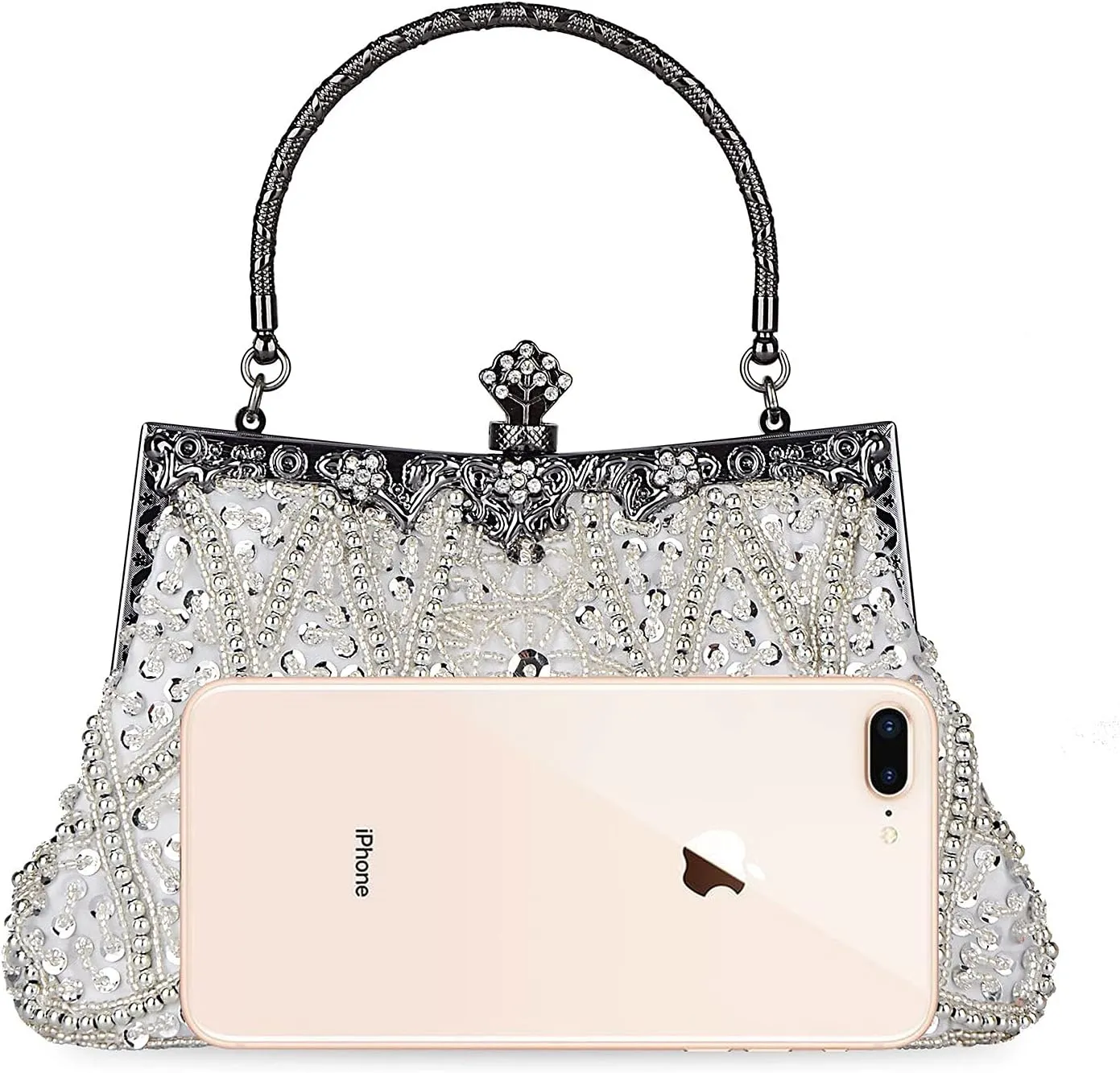 LIFEWISH 1920s Evening bags Unique Sequin Beaded Clutch Purses for Cocktail Wedding Party Prom