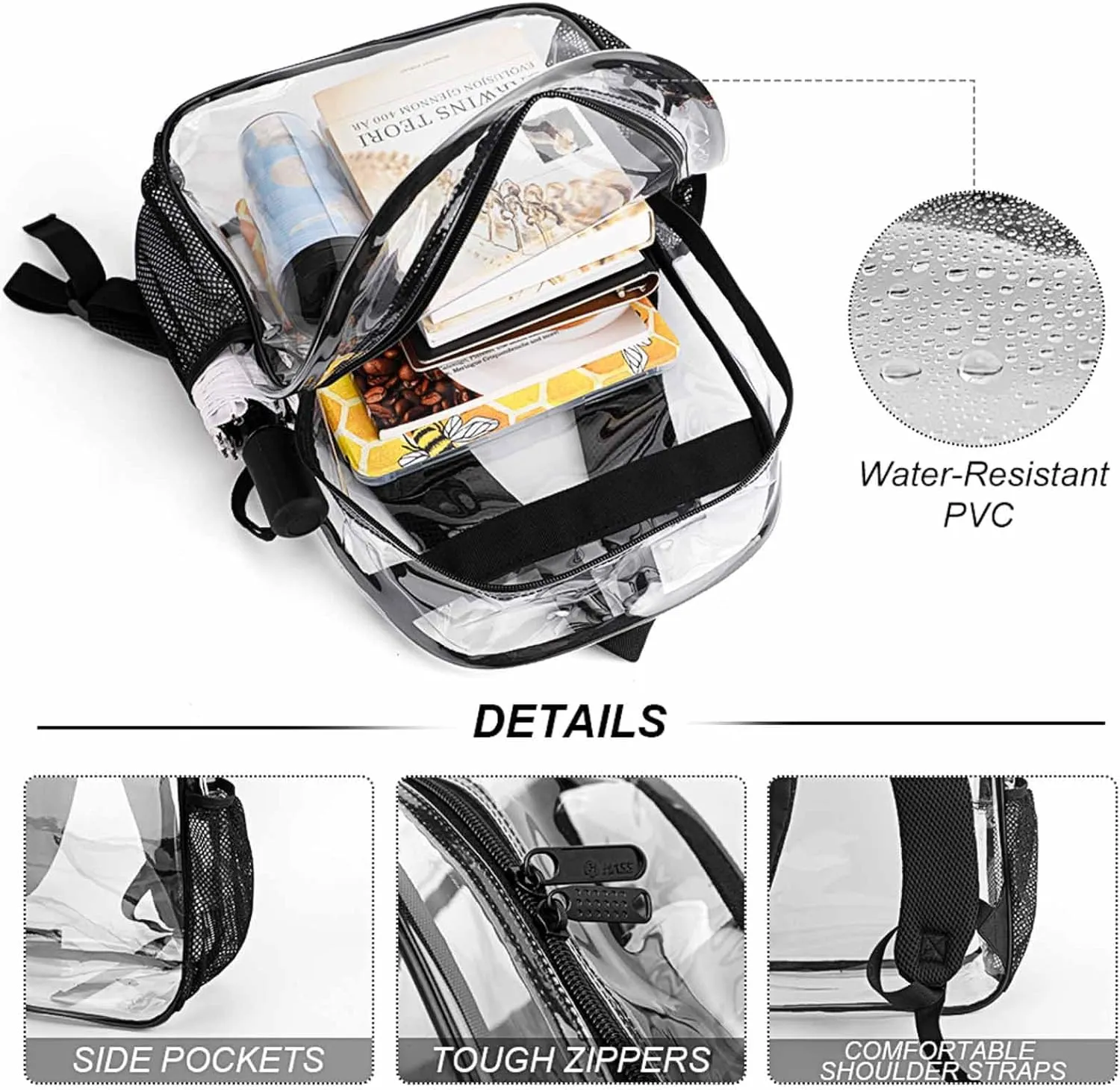 Lightweight Daypack for Camping Business Walking Cycling - Large Capacity Transparent Multipurpose Bookbag, Paint Splatter Dark Colorful Gym Outdoor Hiking Backpack