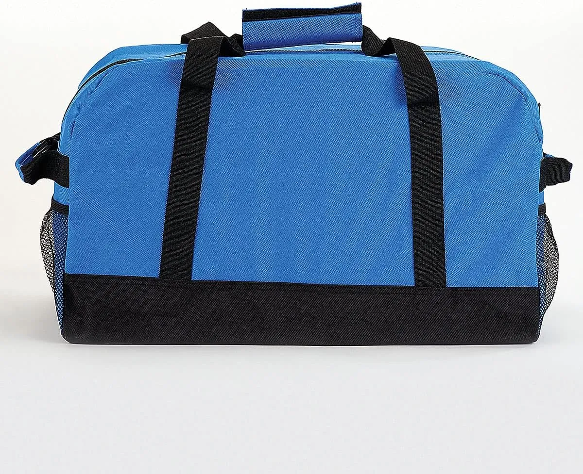 Lillian Vernon Personalized Small Blue and Black Kids Duffel Bag, Boys Sports, 9 x 10 ½ x 19 inches
