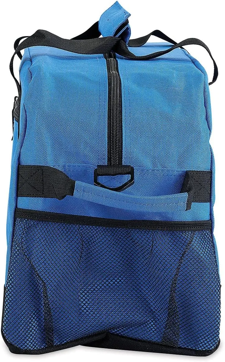 Lillian Vernon Personalized Small Blue and Black Kids Duffel Bag, Boys Sports, 9 x 10 ½ x 19 inches
