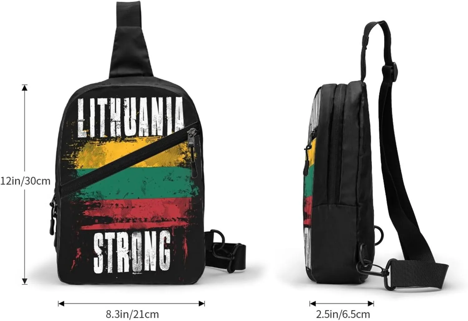 Lithuania Strong Graffiti Flag Packable Crossbody Bag Portable Sling Bags Foldable Travel Daypack Reusable Sports Shoulder Backpack Diagonally Chest Bag for Workout