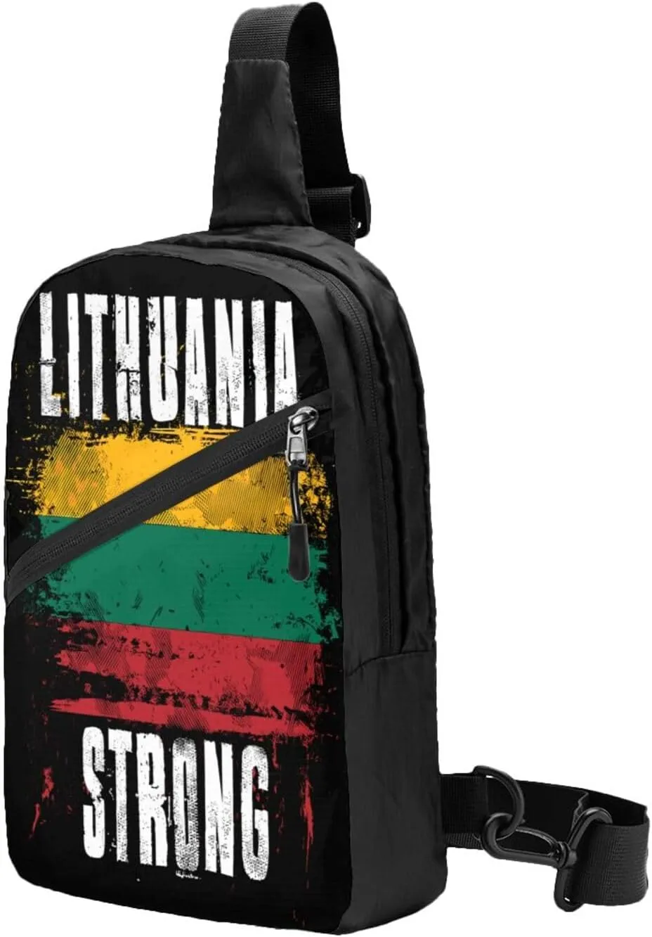 Lithuania Strong Graffiti Flag Packable Crossbody Bag Portable Sling Bags Foldable Travel Daypack Reusable Sports Shoulder Backpack Diagonally Chest Bag for Workout