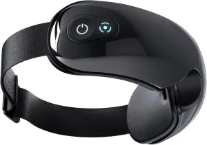 llano Eye Massager with Heat, Visible Heated Eye Mask with Bluetooth Music for Migraine, Foldable Eye Care Face Massager Eye Machine for Relax Eye Strain Dark Circle Eye Bags Dry Eye (Black)