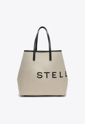Logo Print Canvas Tote Bag