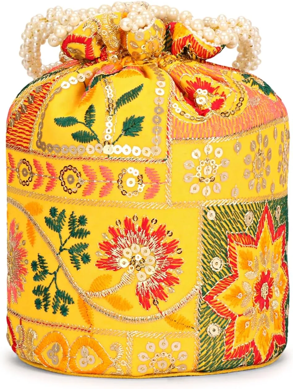 LONGING TO BUY Indian Sequence Potli Bag For Women, Wedding Potli Bags For Women, Ethnic Potli Bags For Enagement Party