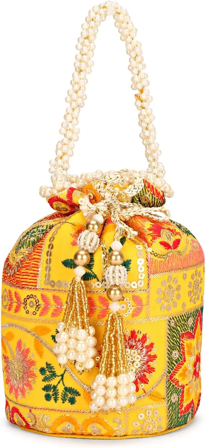 LONGING TO BUY Indian Sequence Potli Bag For Women, Wedding Potli Bags For Women, Ethnic Potli Bags For Enagement Party