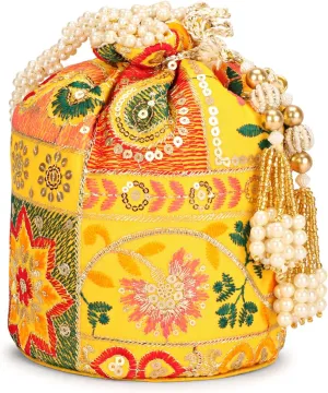 LONGING TO BUY Indian Sequence Potli Bag For Women, Wedding Potli Bags For Women, Ethnic Potli Bags For Enagement Party