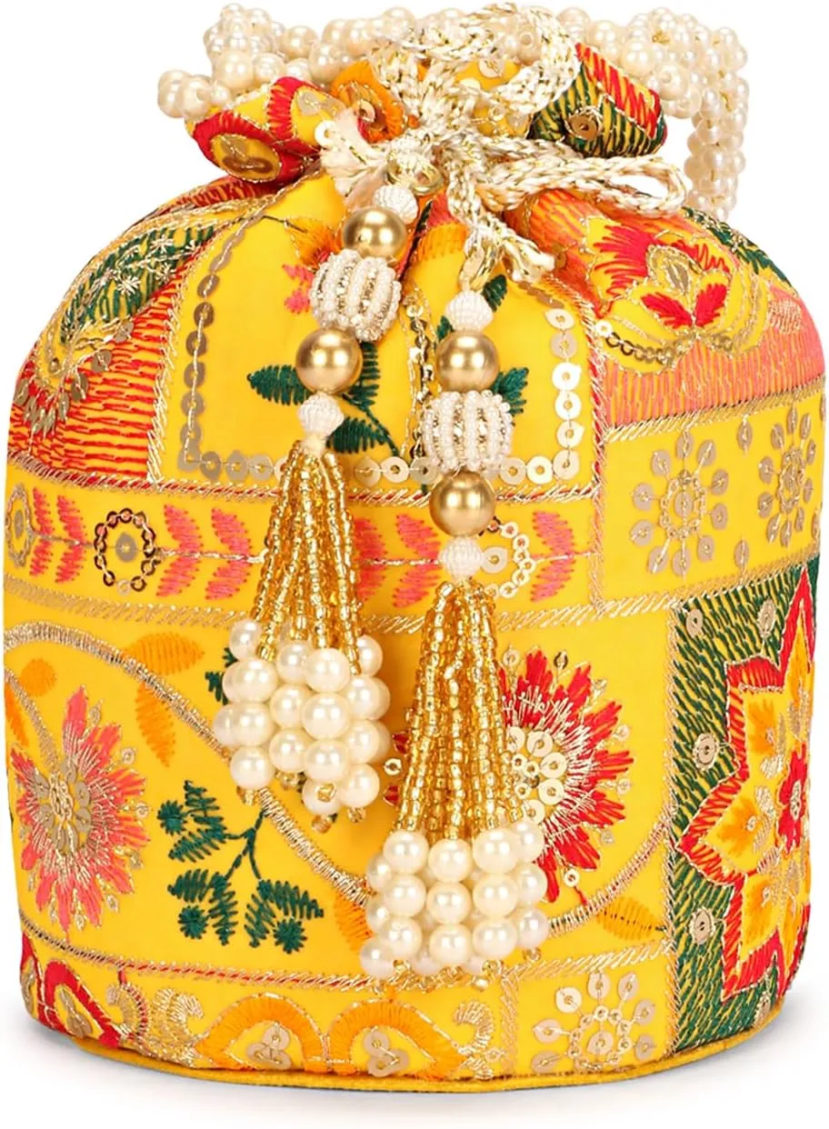 LONGING TO BUY Indian Sequence Potli Bag For Women, Wedding Potli Bags For Women, Ethnic Potli Bags For Enagement Party