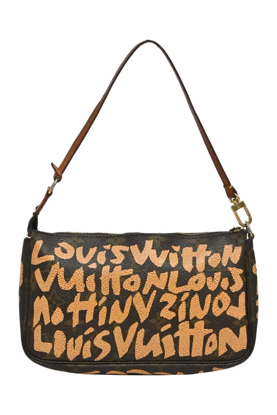 LOUIS VUITTON x Stephen Sprouse brown and orange graffiti monogram Pochette Accessoires
